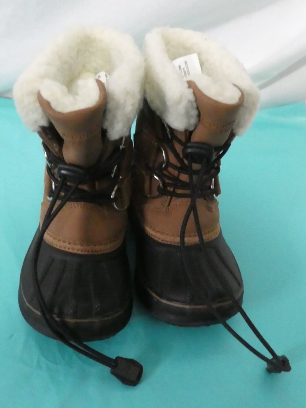 Casual Junior Adaptive Lace Up Snow Boot Tan - Size 7